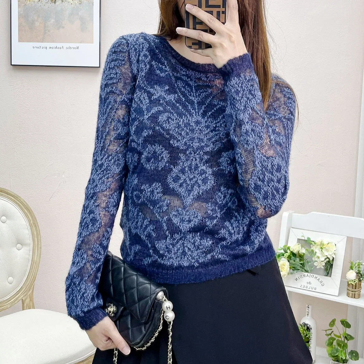 Famous Design Translucence Breathable High Quality Soft Wholesale OEM Fashion Young Women Long Sleeve Short Sleeve Autumn Summer Knitting Sweater