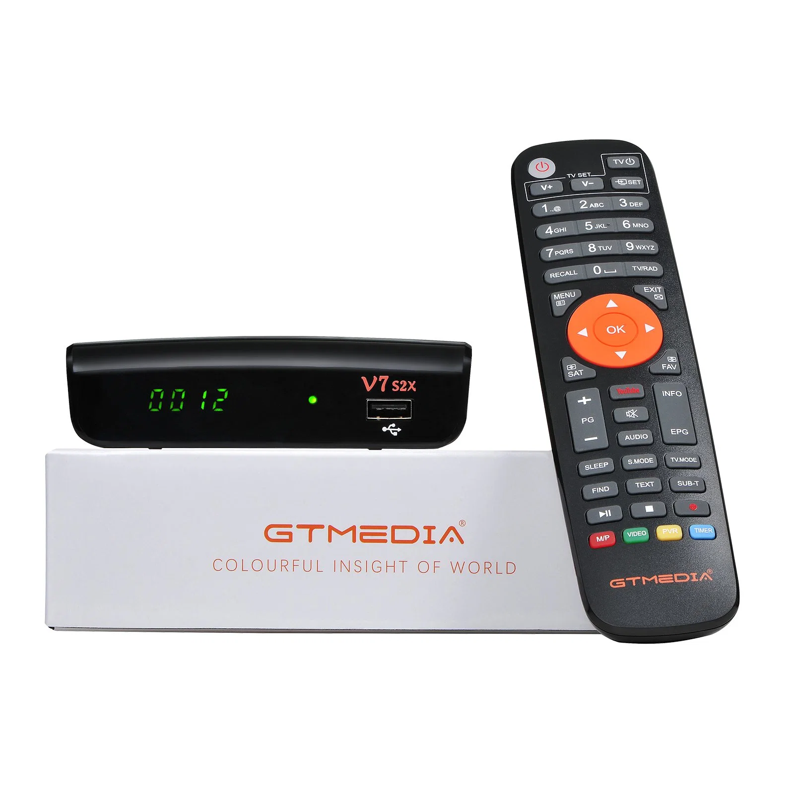 Gtmedia V7s2X DVB S2X OSD Spanish Language Satellite Receiver Set Top Box