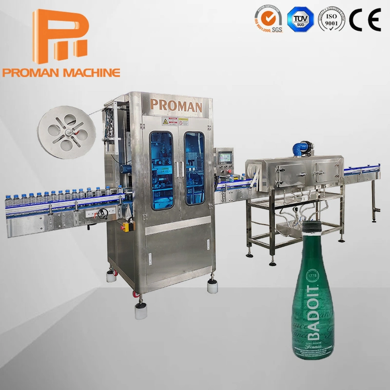 Automatic Plastic Pet Water Bottle Jar Badminton Table Tennis Box PVC Sleeve Shrink Labeling Labeller Machine Price