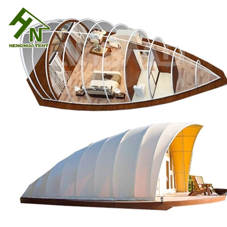 2022 populaire préfabriqué Glamping Chambre de style européen la randonnée pédestre Camping Famille Amis Loisirs coquille de forme de divertissement Cocoon Hotel tente pour 2-4 personnes