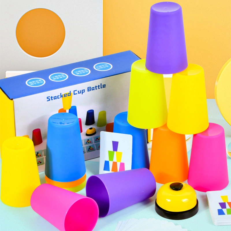 Colorido niños jugar Copa de apilamiento Duo Juega Entrenamiento de concentración de Jenga Venta de juguetes