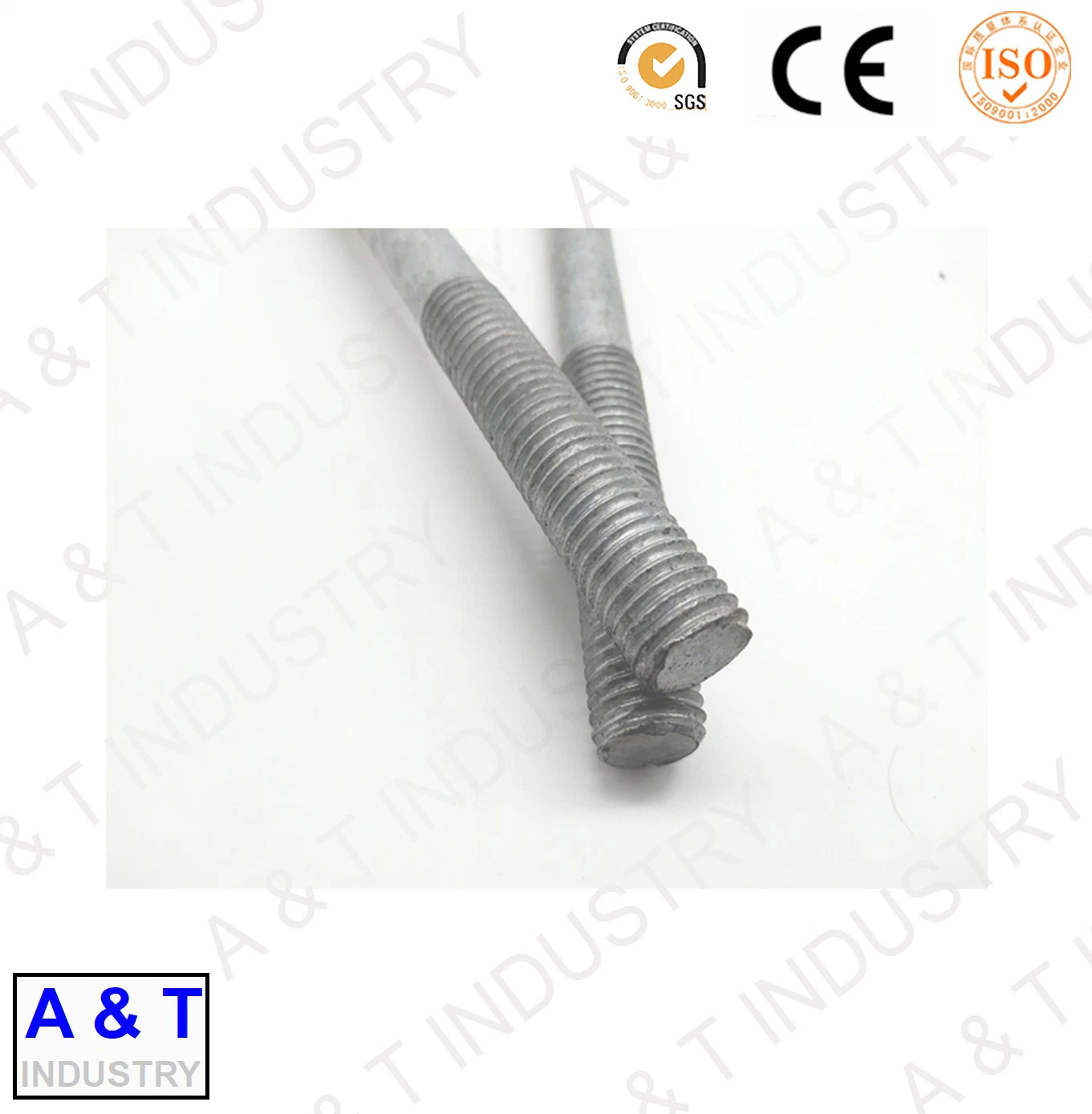 Galvanized Carbon Steel Double End Stud Bolt M10 M16 M20