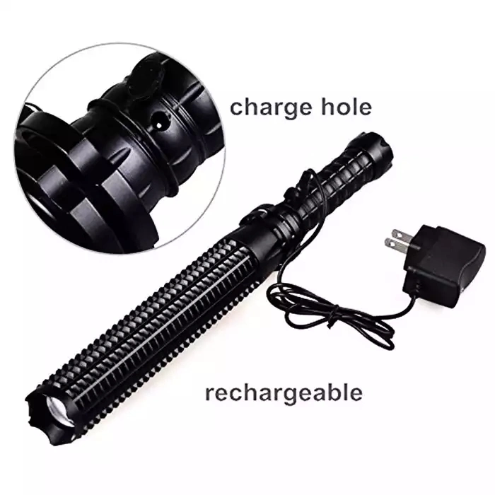 1000lm Selbstverteidigung T6 Zoom Fackel Tactical Telescopic Stick Waffen Wiederaufladbare / Taktische Taschenlampe / Selbstverteidigung Taschenlampe