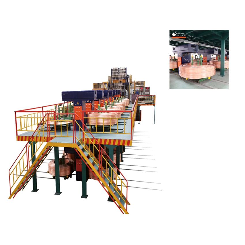 Fournir directement en usine un fil de tige en cuivre vers le haut machine de moulage continu Ligne de production de tiges de cuivre d'une capacité annuelle de 3000 tonnes