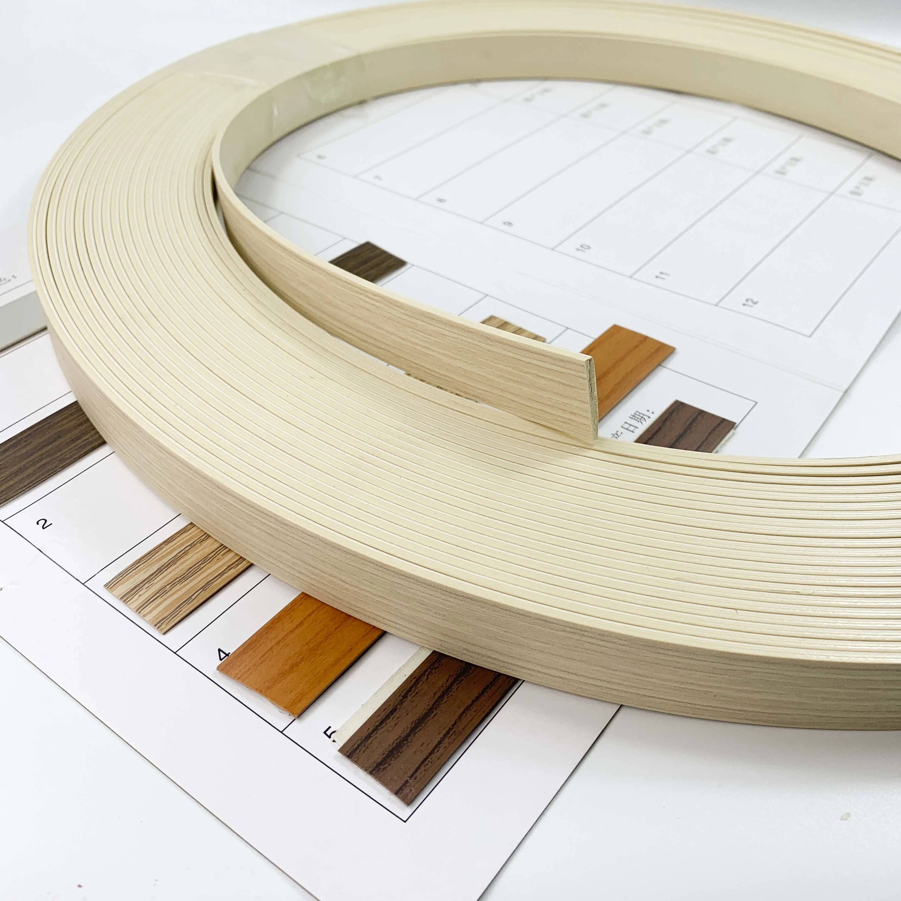 La mejor banda de borde de grano de madera Venta de mismo color de cinta de cantos de PVC Accesorios