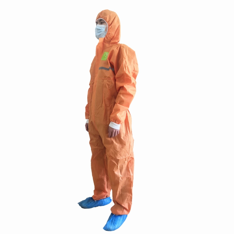 Guardwear OEM Hooded Coverall PPE Type 5 Microporous Coverall Protection Hazmat Suit Disposable Protective Clothing