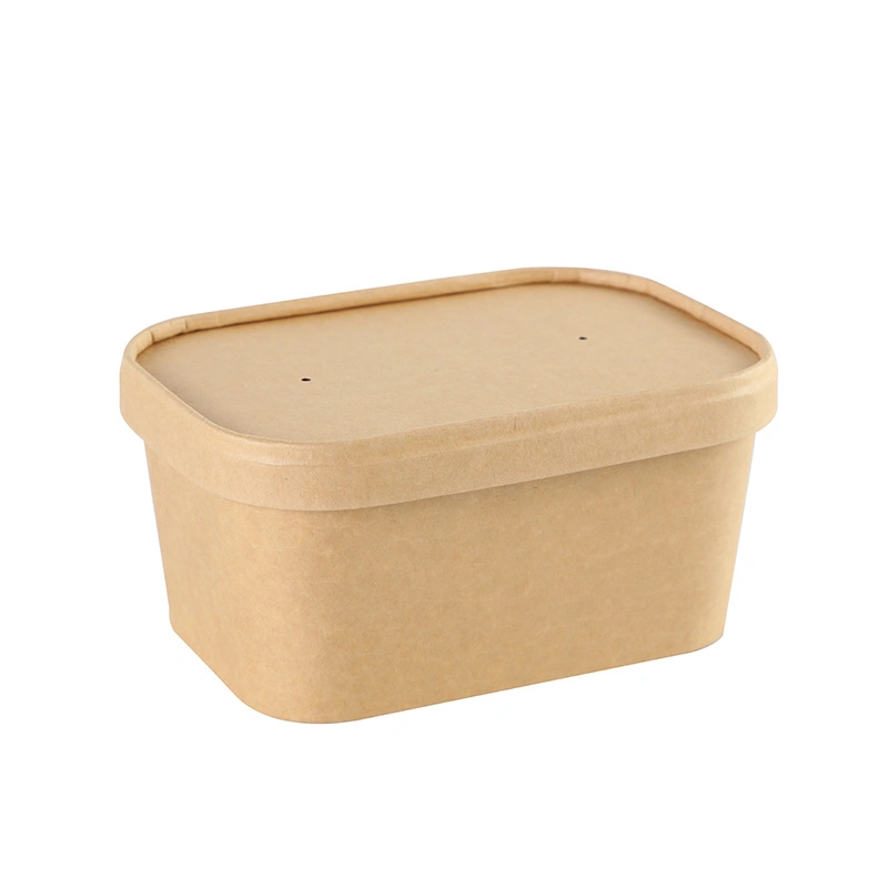 Eco-Friendly Square Kraft Paper Bowl Food Container