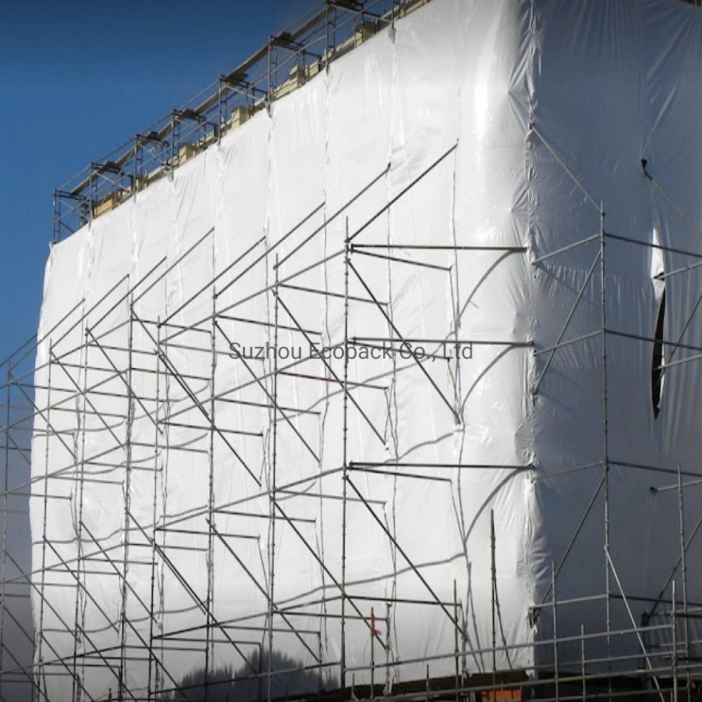 40FT 50FT DIN4102 B1 Scaffolding Shrink Wrap for Construction Building Temporary Wall