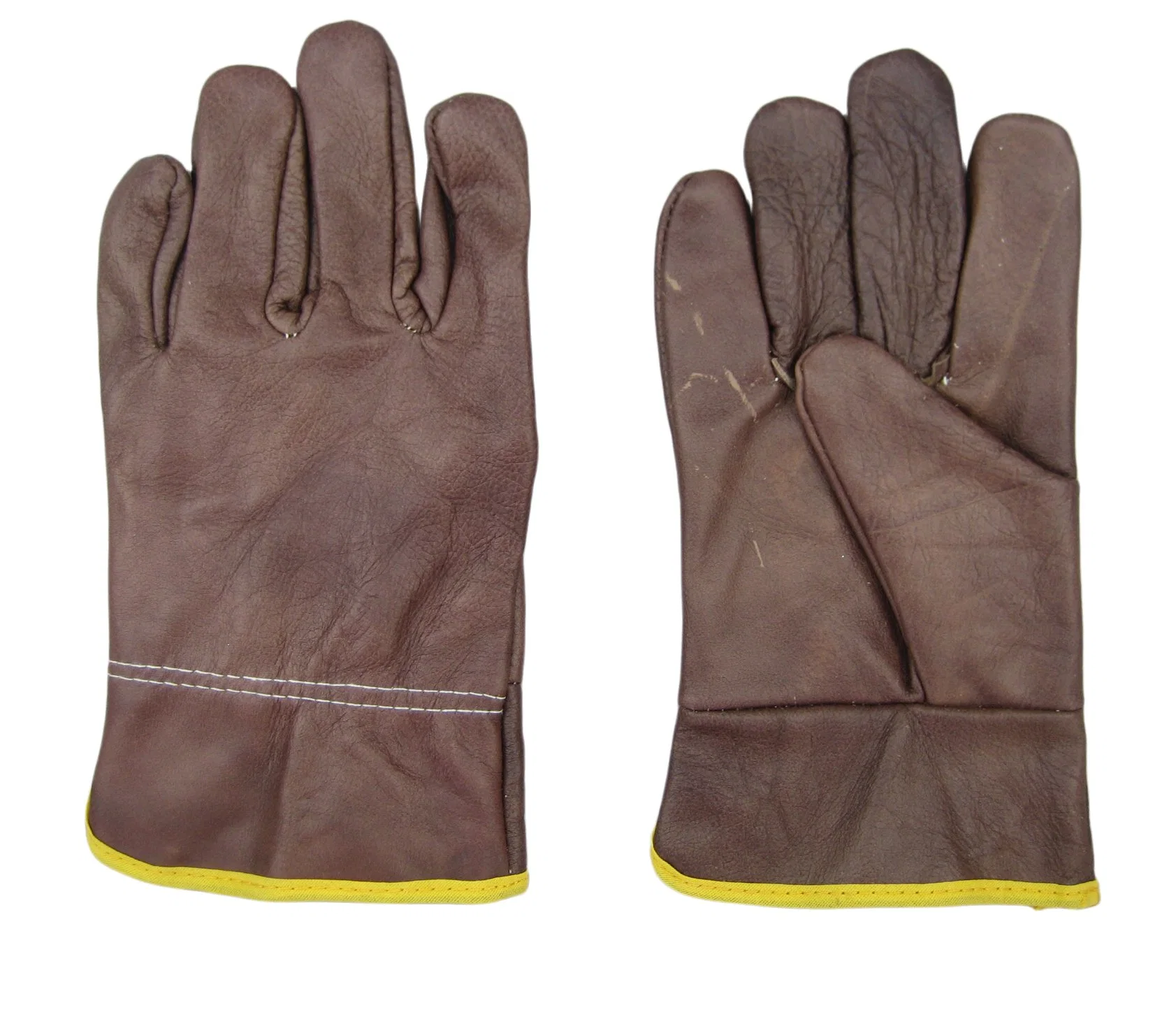 Muebles de color oscuro Ala completa de cuero Thumb Driver Work Glove-4009