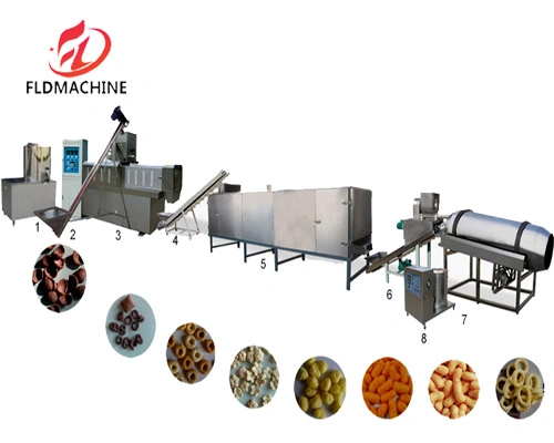 Automatic Expanded Double Screws Crispy Leisure Food Extruder Machinery