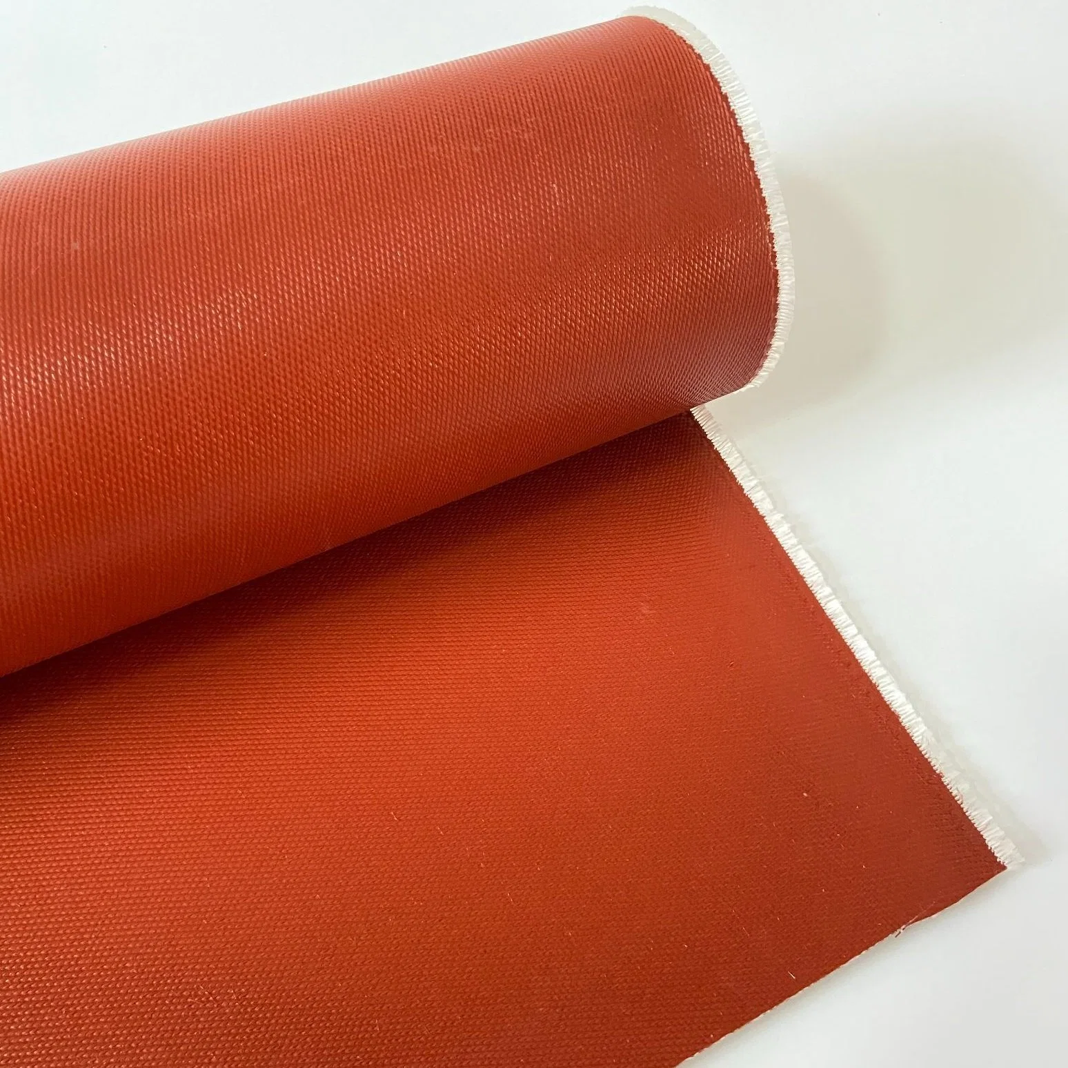 Heat Proof Thermal Insulation Satin Woven Silica Fabric 1.4mm 1400g 41oz Both Sides Silicone Rubber Coated High Silica Fabric for Heat Shields