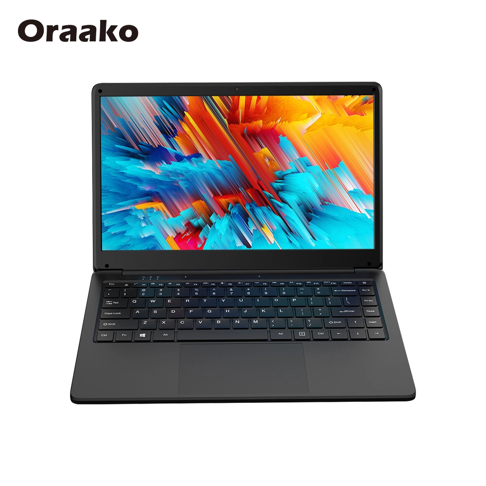 Popular Oraako Mini Laptop de 14,1 pulgadas 1920*1080 UHD ordenador portátil en casa de la escuela de la Oficina de portátiles de plástico nuevo Notebook