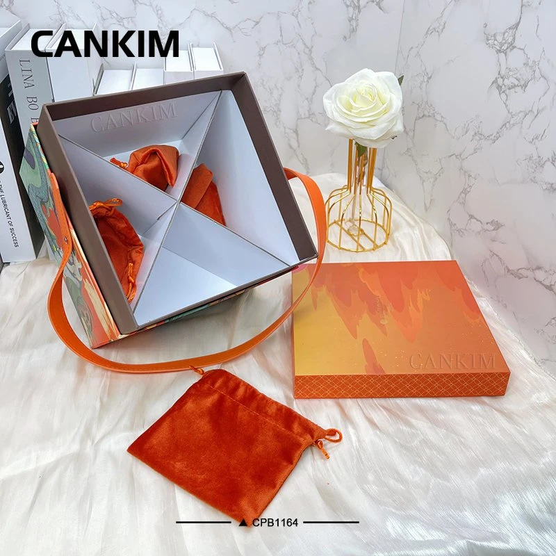 Cankim Velvet Gift Big Case Jewellery Bag and Box Jewellery Box Bag Jewellery Box with Bag