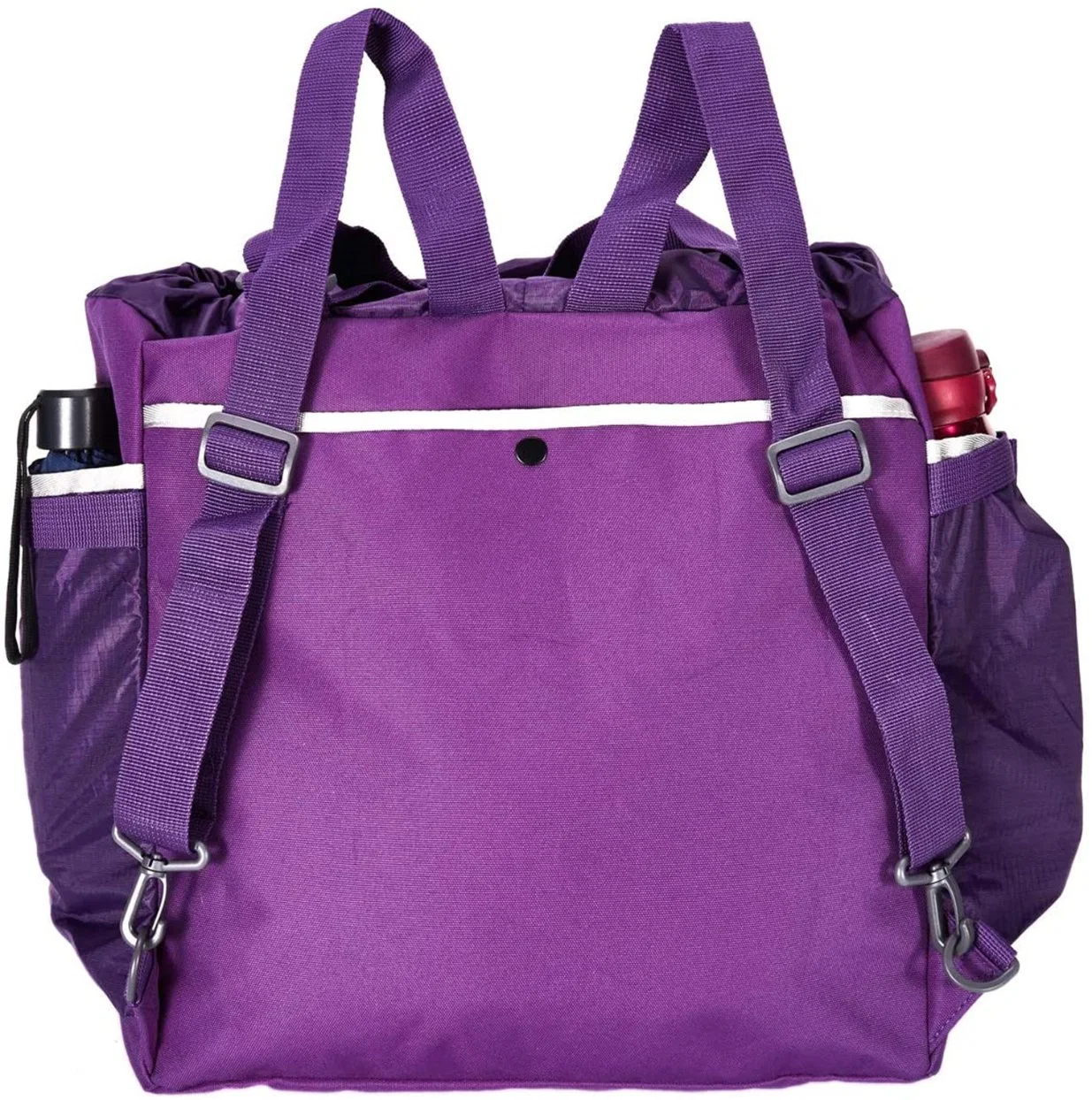 100% RPET Recyclable and Foldable Volatile Bright Purple Color Sports Travel Hand Shoulder Tote Bag Men and Women Unisex