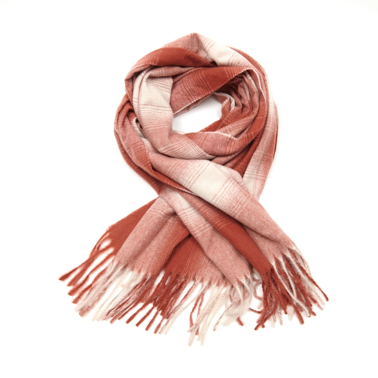 Fular tejido de moda personalizado Red Long Scarves para Damas