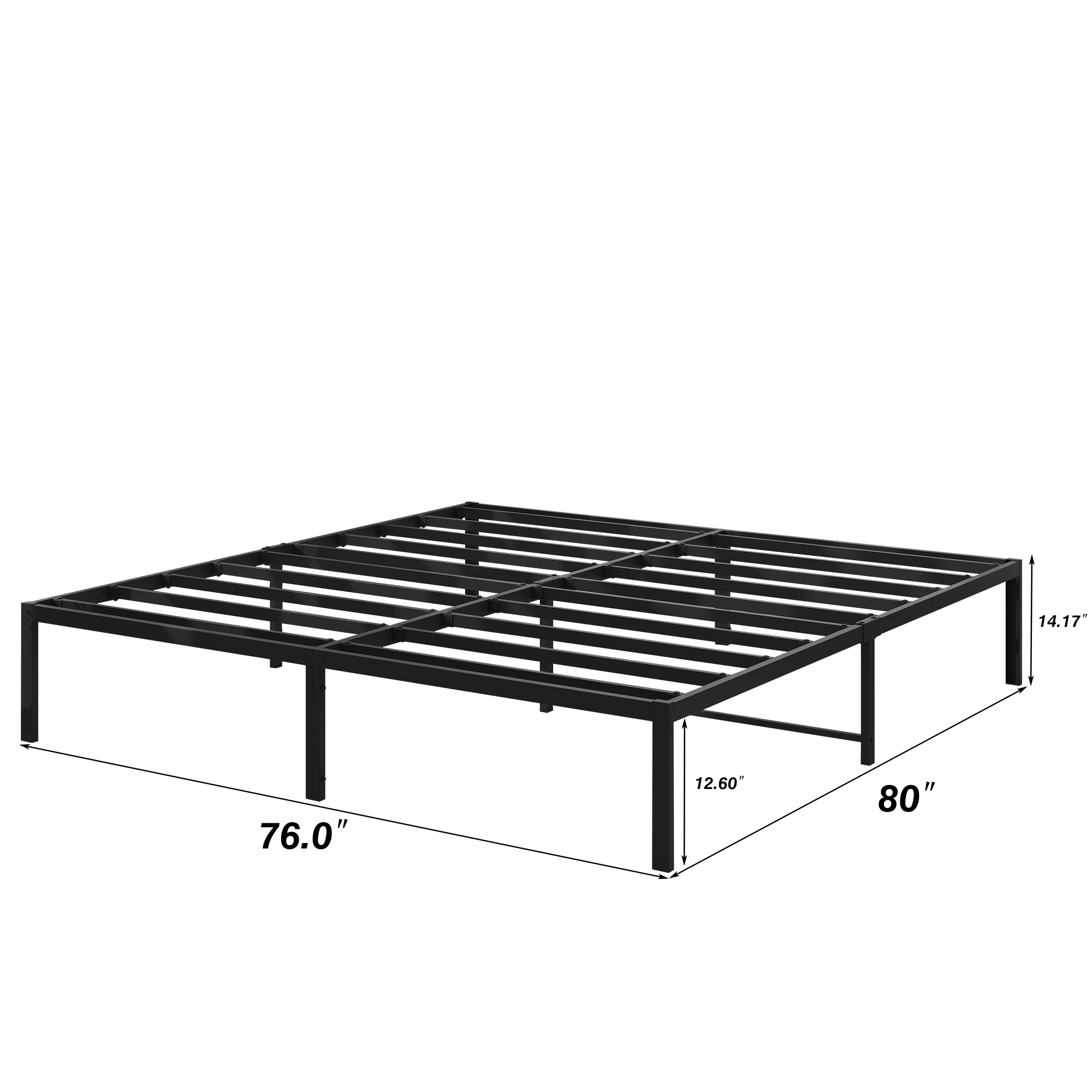 Cama King Platform con estructura de cama metálica