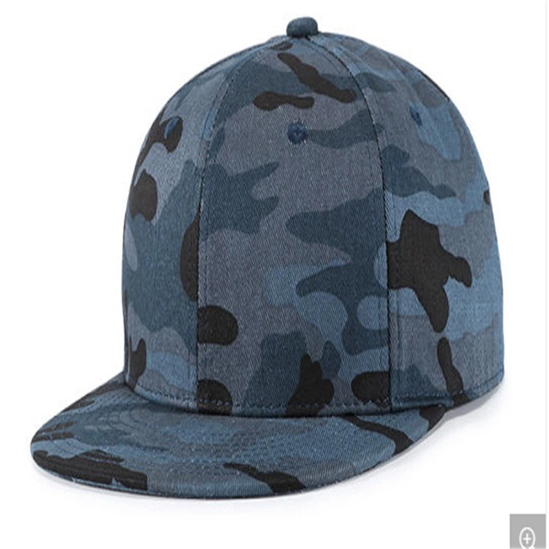 Custom Navy Blue Camo Snapback Hat Acrylic Camouflage Snapback Cap