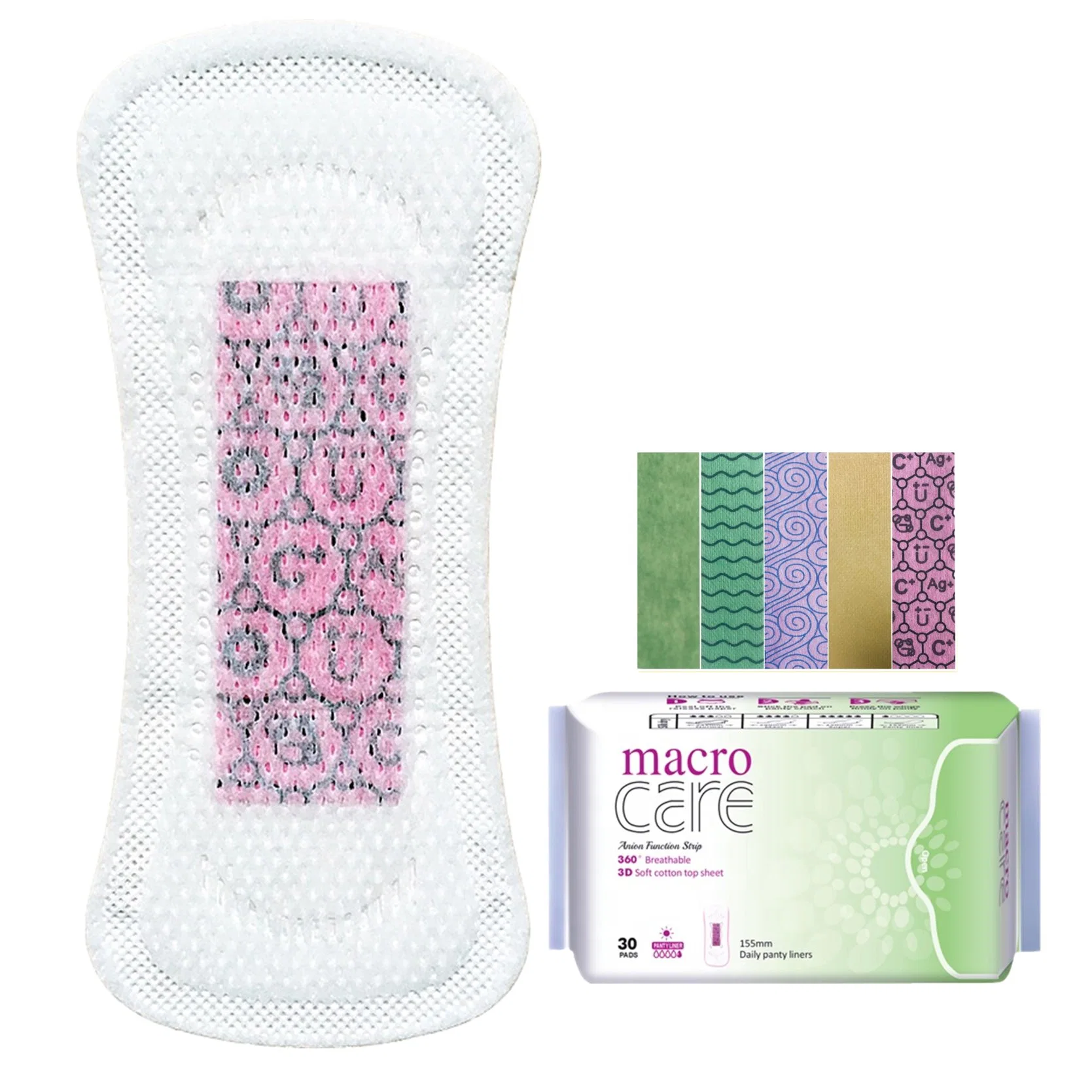 Non-Woven 3 Anos Macrocare embalagem interior: Polietileno; Embalagem externa para as mulheres absorventes higiênicos