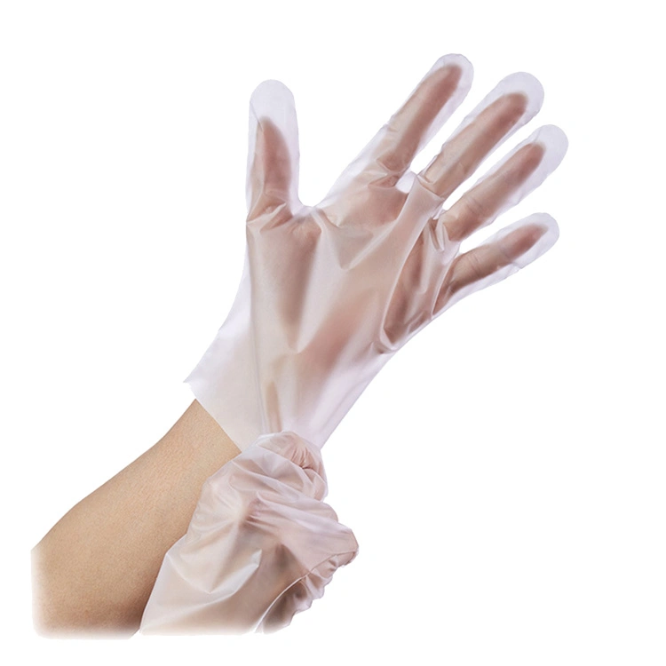 Bajo precio y buena reputación de HDPE LDPE transparentes desechables Guantes de PE