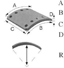 18124 High quality/High cost performance  Brake Lining for Heavy Duty Truck