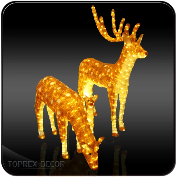 Toprex Decor Outdoor Customizable Reindeer Decorations Figures Lighted Animal Wooden Night Light Acrylic LED 3D Illusion Anime