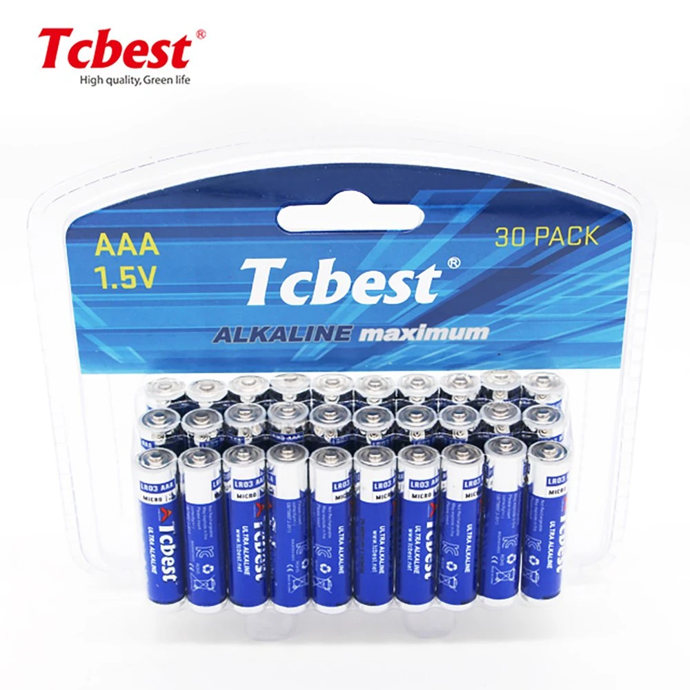 1.5V Non-Rechargeable Lr03 AAA Primary Alkaline Dry Battery with 30PCS/30pack