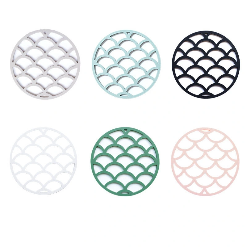 Round Coaster Pads Insulation Table Silicone Mats Durable Non-Slip Heat Resistant Wbb12053