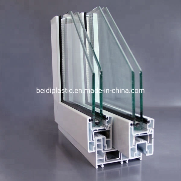 White UPVC Sliding Door and Windows Profile 60mm 80mm PVC Window Profiles