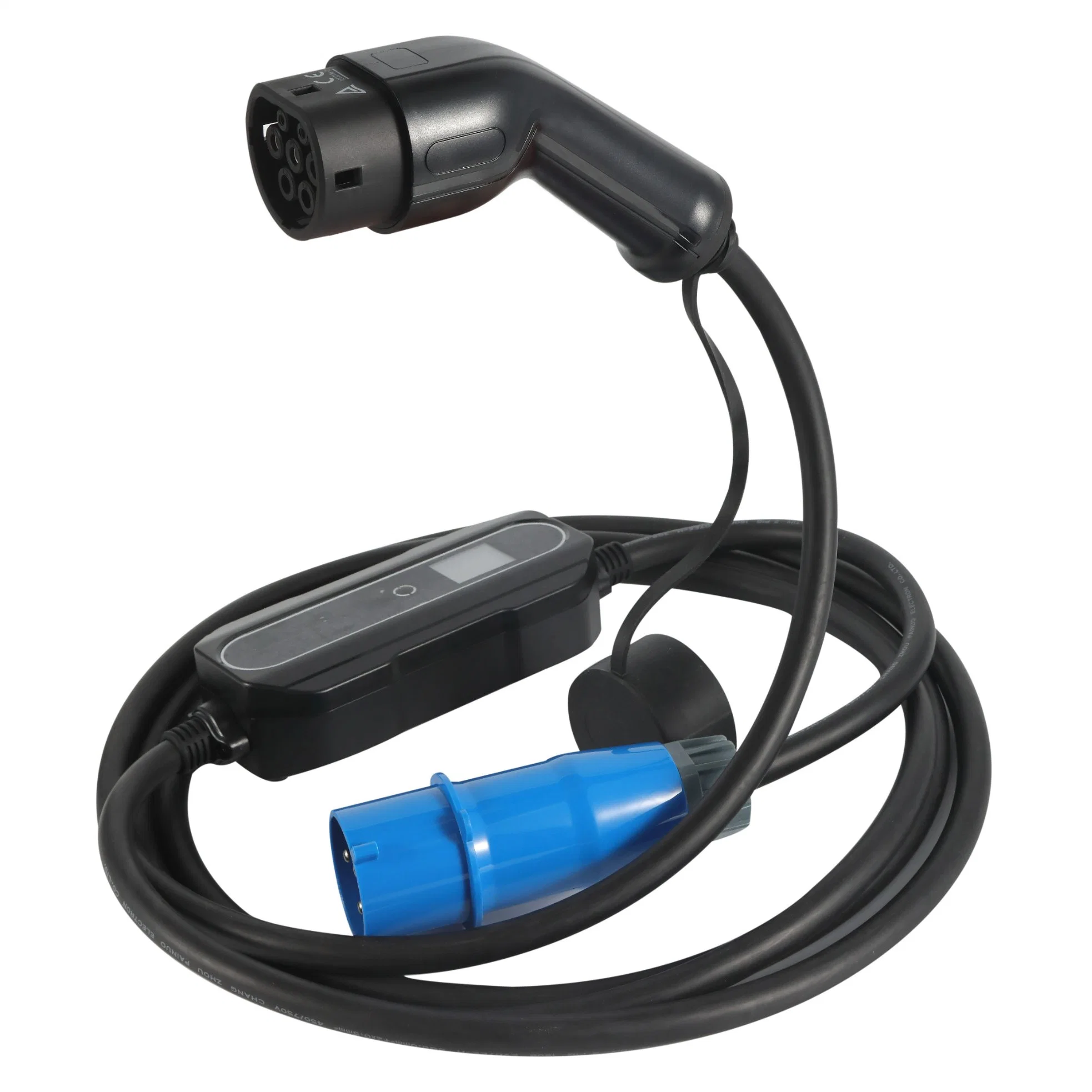 Modo2 Type2 Mostrar cargador portátil ajustable de 16A-250V cargador de móvil autos eléctricos EV Cable de carga