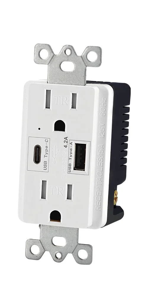 Выход USB 15A 125 V 4.2A Тип A/C 2 порт USB зарядное устройство с защитой от вскрытия Tr гнездо USB UL гнезда