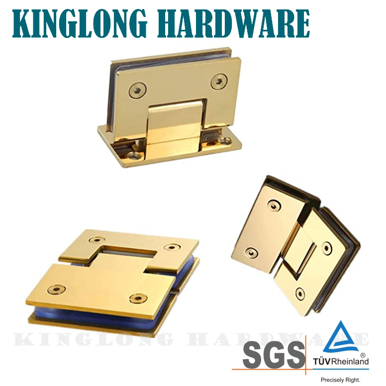 Stainless Steel Glass Door Hardware Gold Shower Hinge