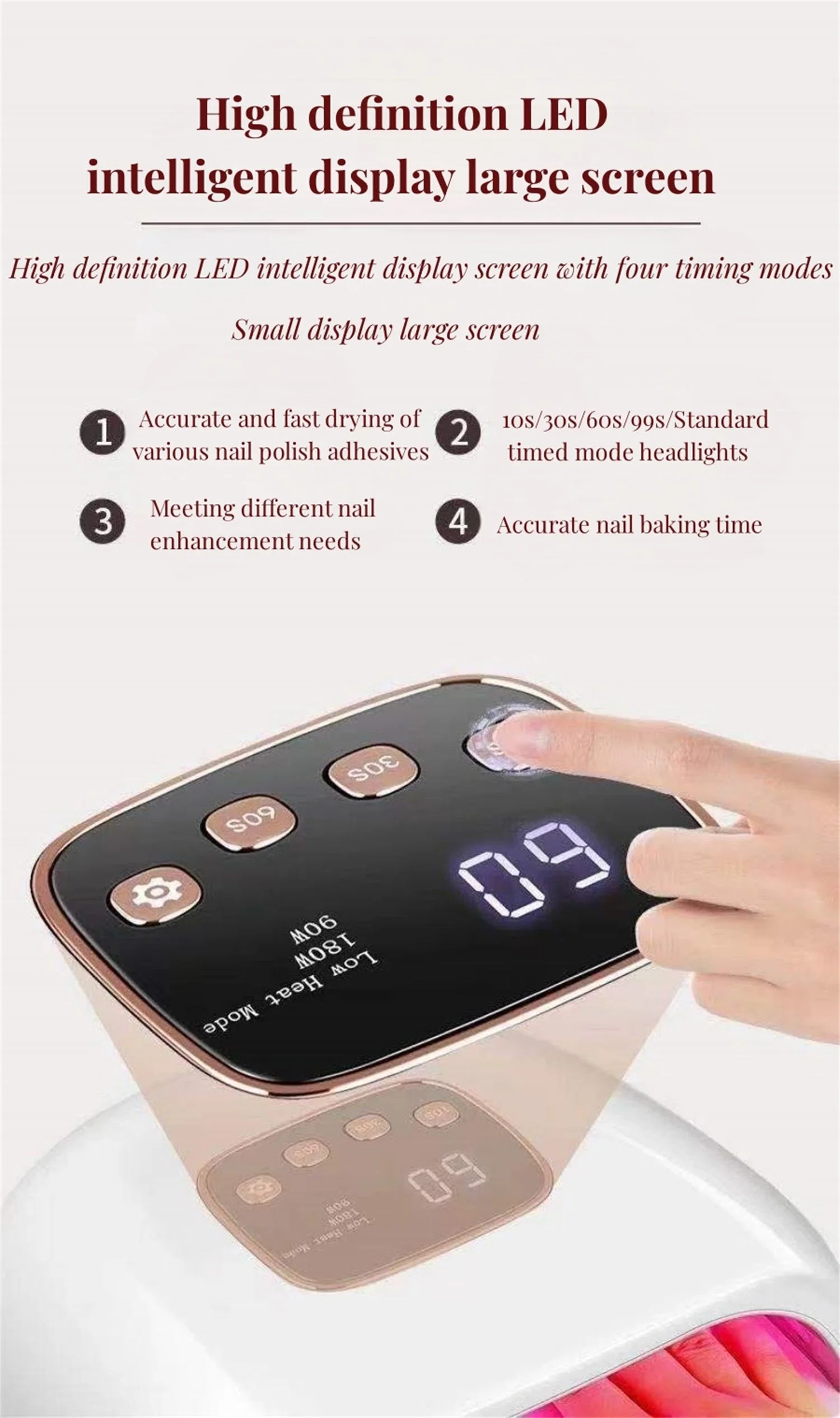 Professionelle elektrische 180W Doppelhand LED UV Nagelleuchte rot Licht für Gelpolitur und Härtung Nail Dryer Maschine für Nutzung Des Salons