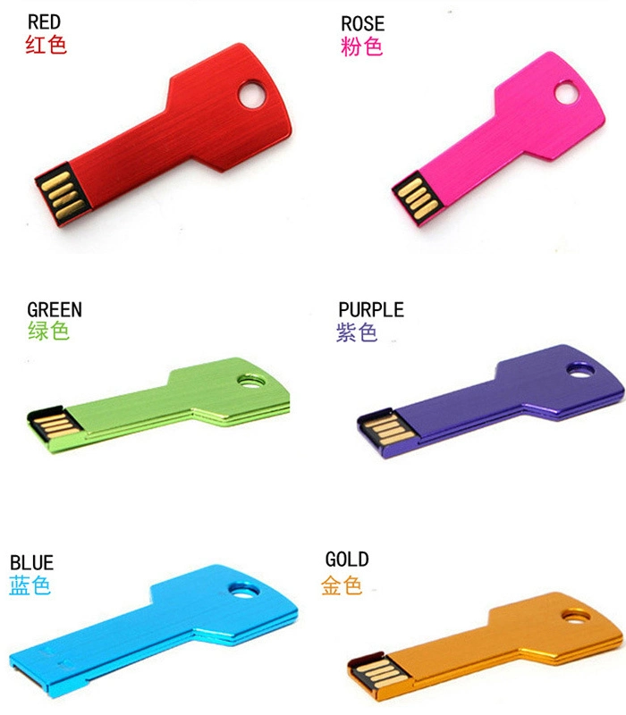 Memoria USB de metal con llave de colores múltiples de 32GB con logotipo personalizado