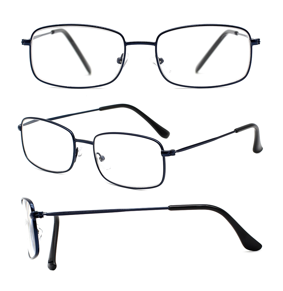 Design Demi-cerclé Rectangle Cadre Creux Élégant Lunettes de Lecture en Métal (WRM20034)