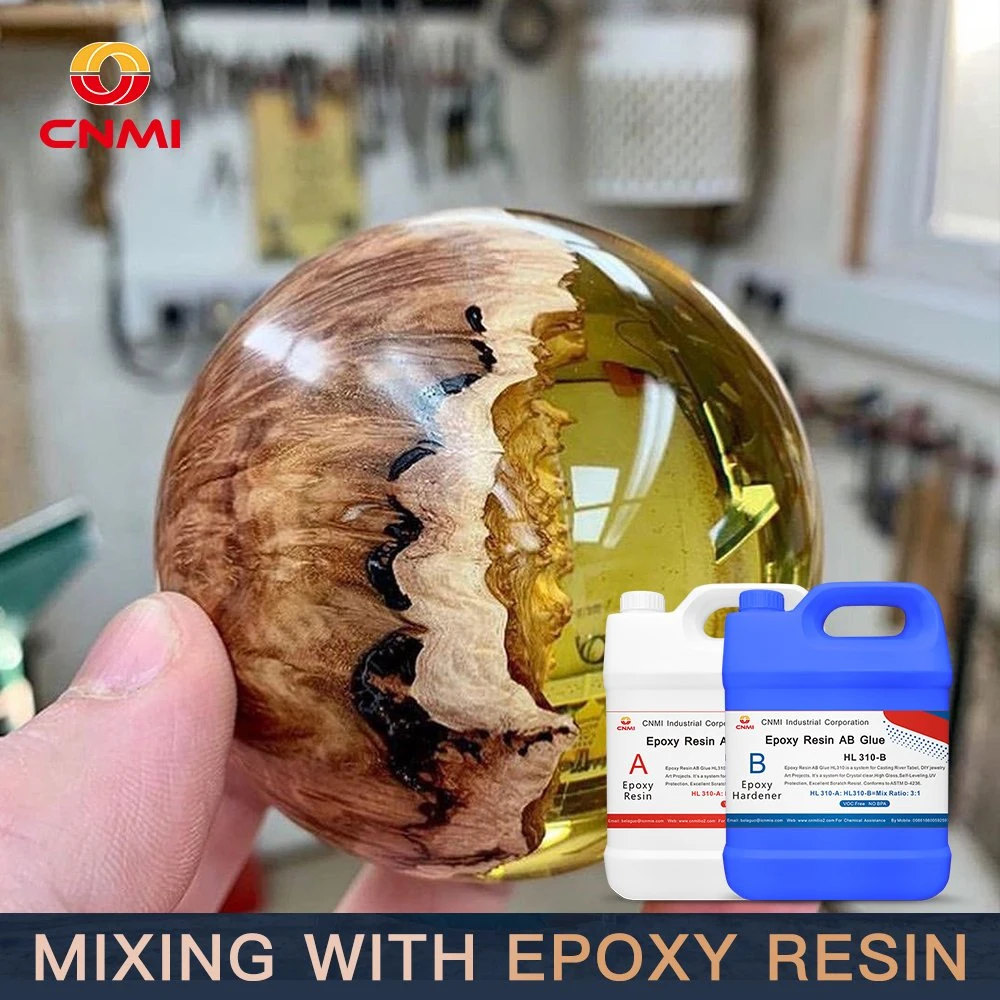 Cnmi Epoxy Ab Glue Kit Non-Toxic Resin Epoxy Tc110 1: 1 Crystal Clear Table Epoxy Resin for Wood Top Coating Countertop No Voc