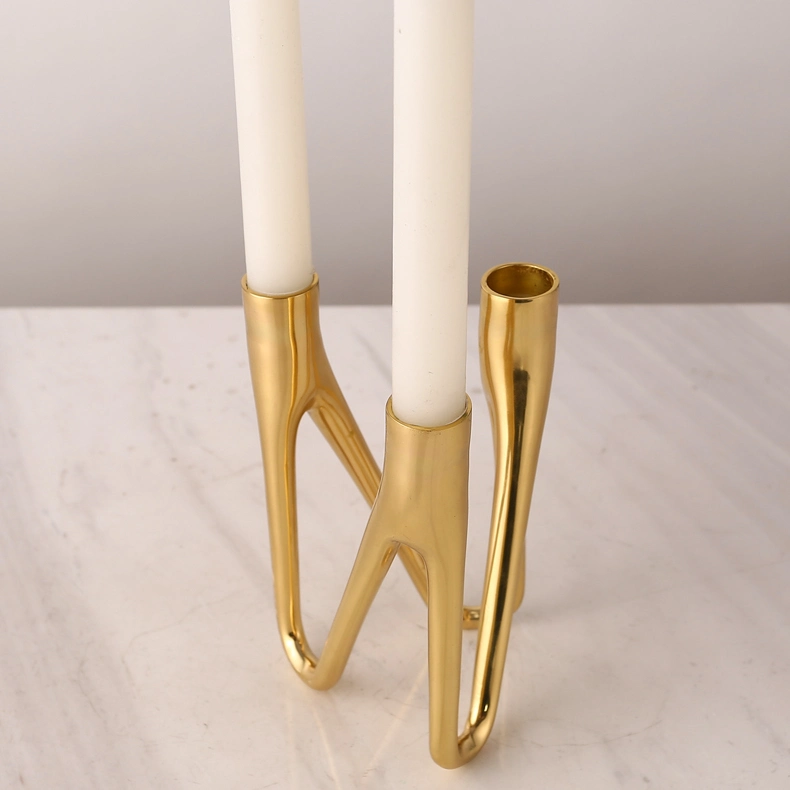 Candlestick Light Luxury Retro Decorations Candlelight Dinner Decor Brass Candle Holder