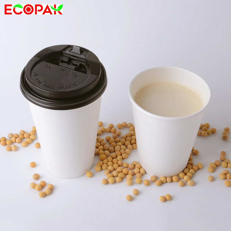 Custom Single Layer Coffee Paper Cup Juice Drink Tea Cup with Lids