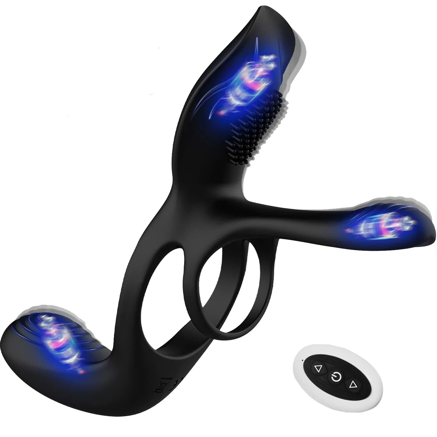 3 in 1 Vibrating Cock Ring with 10 Modes Penis Rings Vibrator for Man