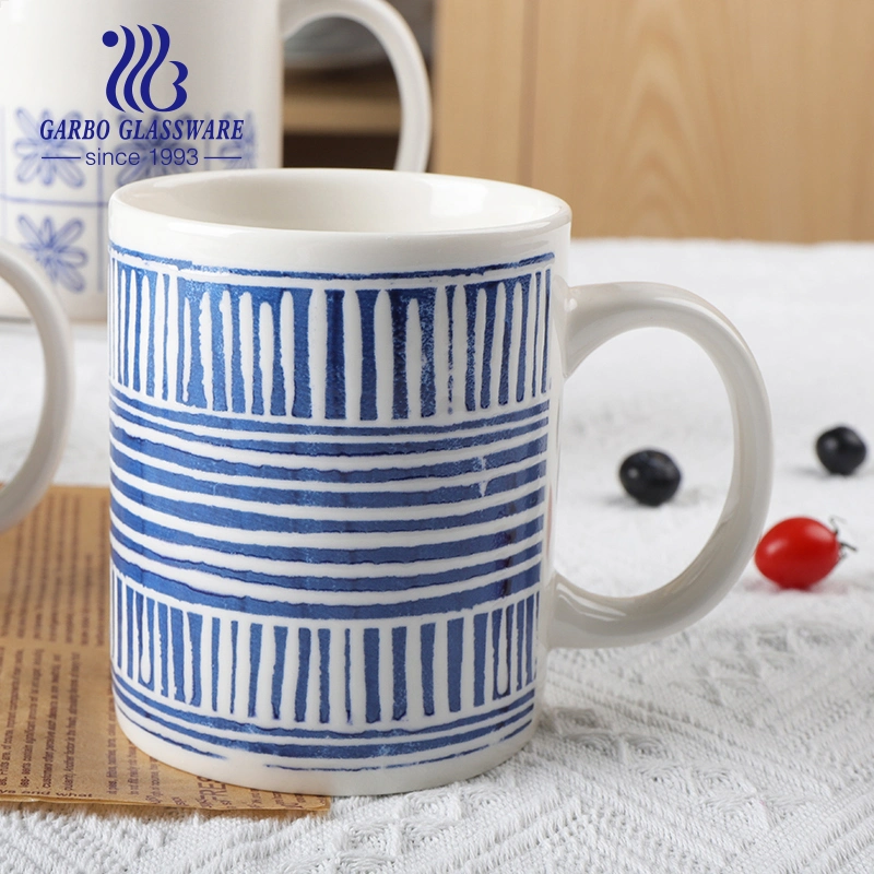 Newly Released Glazed Ceramic Mugs Promotional Porcelain Tea Mug Fashion Style Porcelain Water Cup with Handle Coffee Mugs China Bone Mug