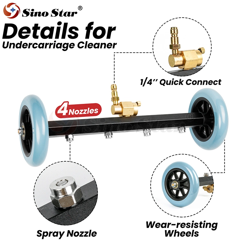 Coches de alta presión arandela 4 Cepillo limpiador de chasis bajo el cuerpo del tren de rodaje