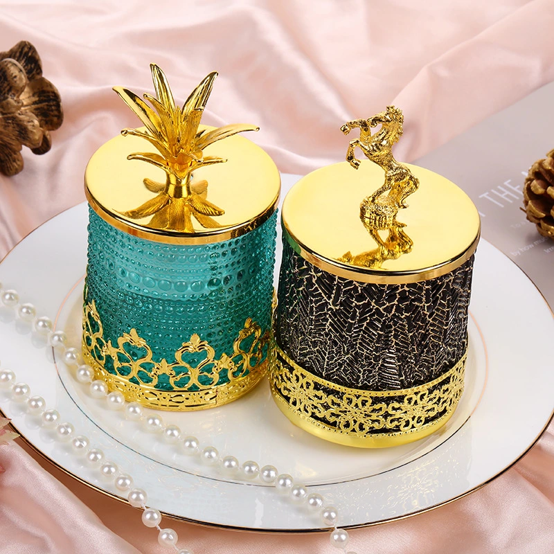 Le style nordique de façon simple de l'Aromathérapie Pot bougie Accueil Décoration intérieure des ornements en verre de bijoux en alliage de pot de rangement