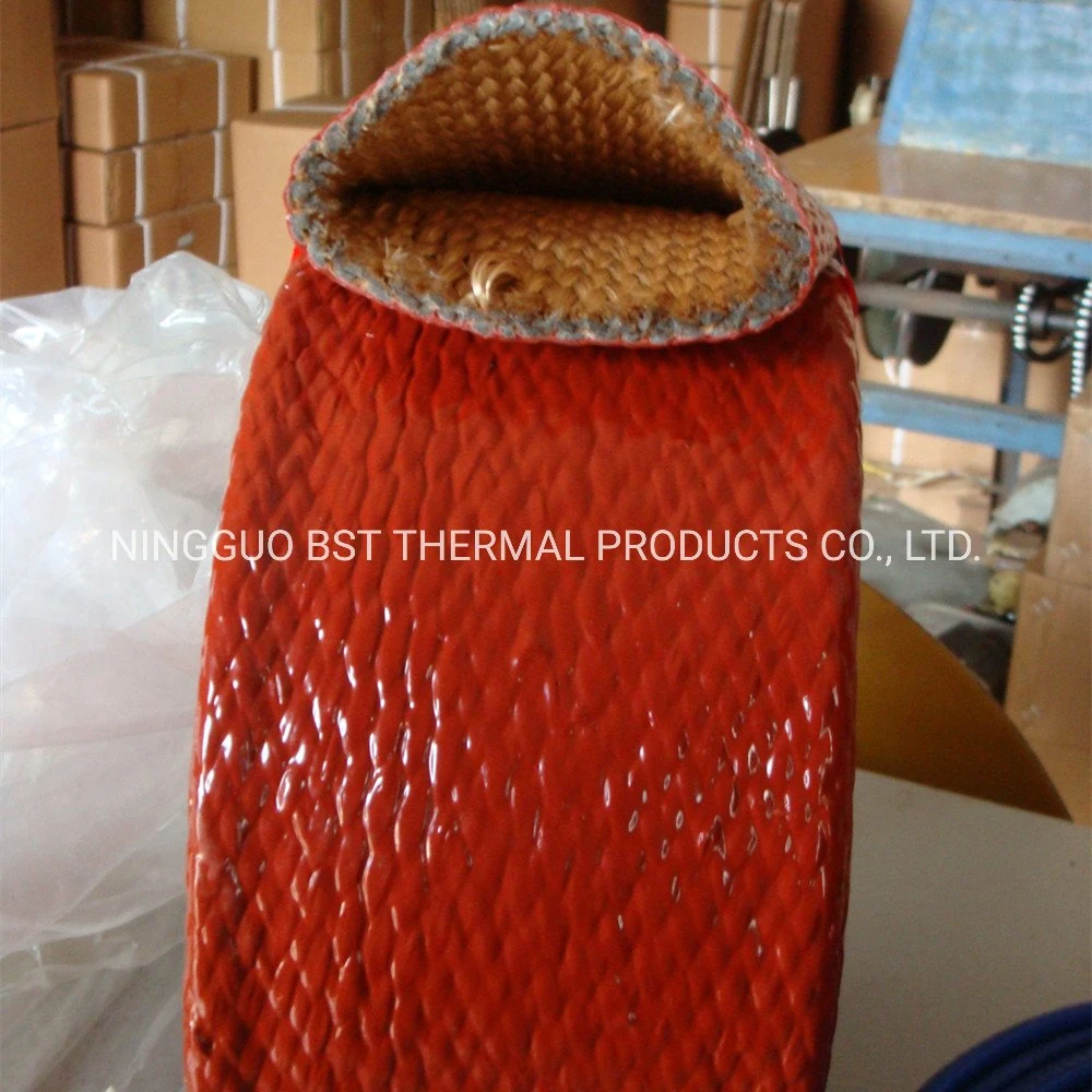 Pyrojacket Sleeve Fiberglass Coated in Red Silicone Silicone Rubber Coated Glass Fibre Firesleeve Hose Wrap