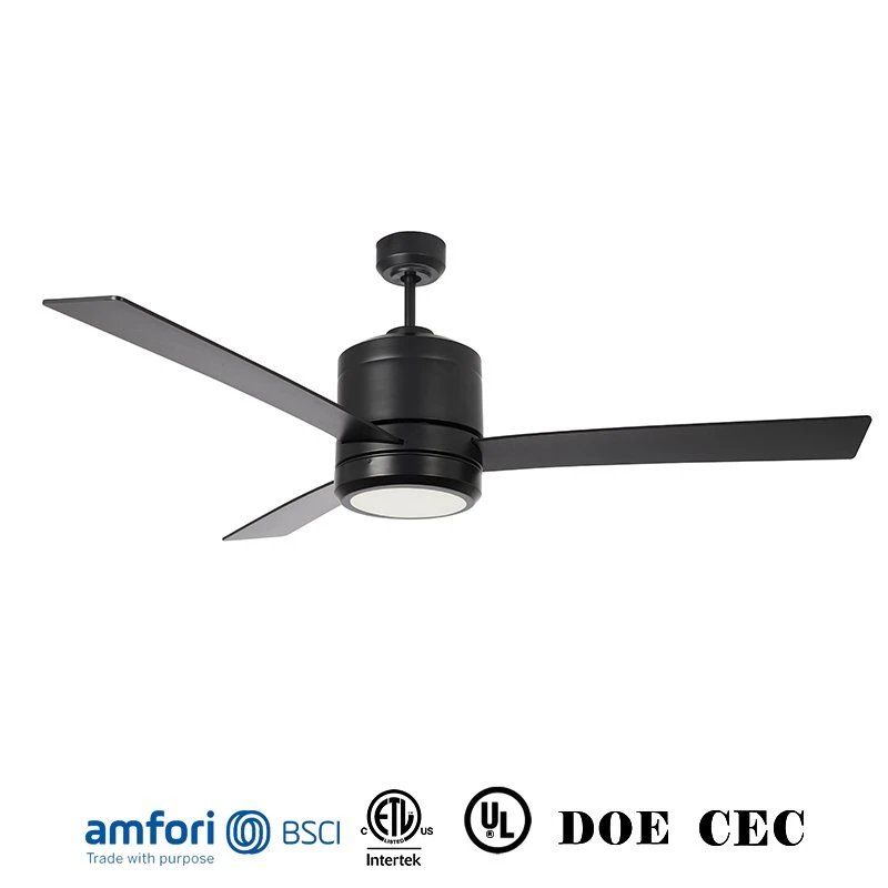 220V Low Grinding Noise 52 Inch Designer LED Furniture Air Cooler Exhaust Ventilation Decorative Lighting Hanging Fans Ceiling Fan for Kitchen