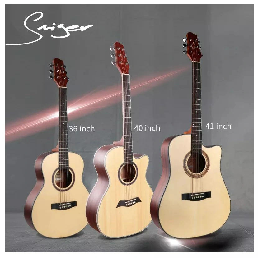 China Wholase OEM Manufacture Cheap Music Instrument Guitarra 36 40 41 Inches Semi Acoustic Electric Guitar