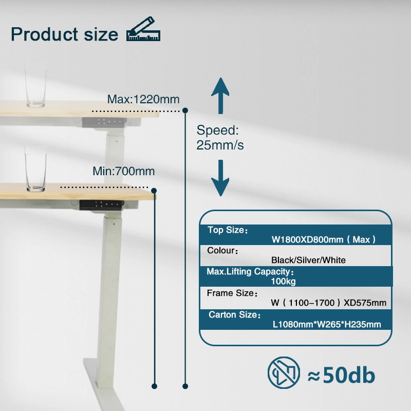 Elektrisch Verstellbarer Stehtisch Dual Motor Höhe Verstellbarer Luxus-Büro Möbel
