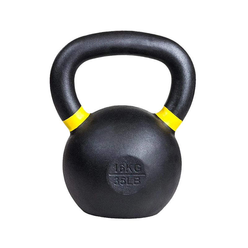 Gimnasio Gimnasio personalizado de formación de equipos OEM de competencia de Halterofilia caucho Revestimiento de polvo de hierro fundido de Kettlebell