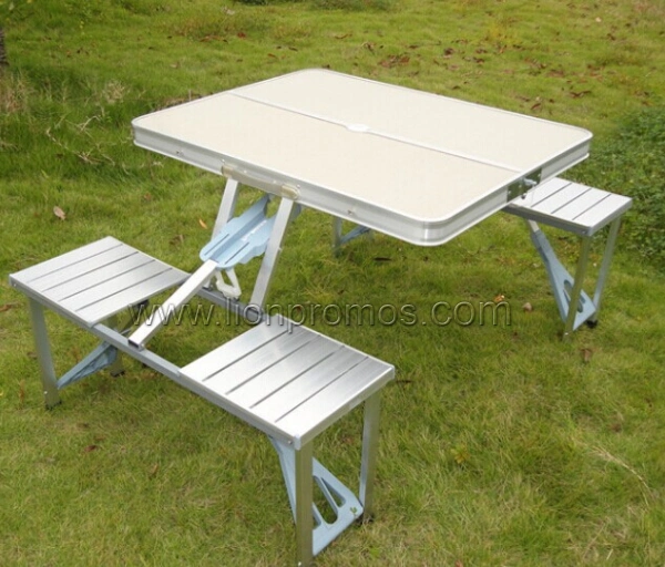 Telecom Bank Outdoor Display Working Folding up Table with Chairs