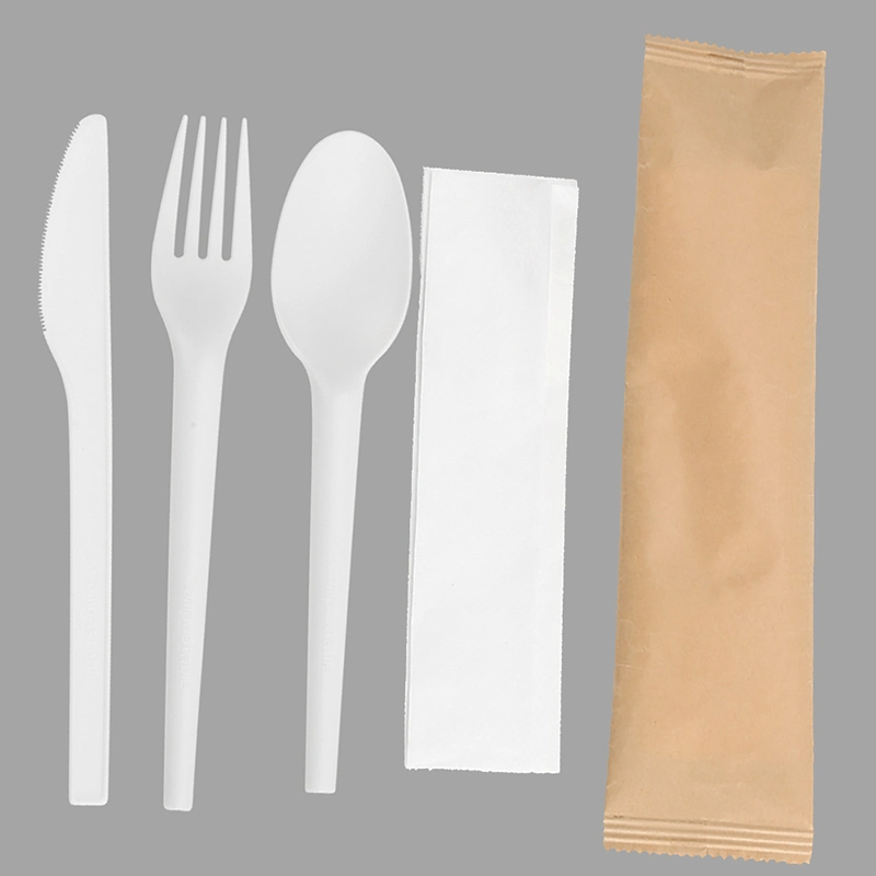 Utensilio de vajilla Compostable desechables biodegradables de almidón de maíz Cpla Juego de cubiertos desechables