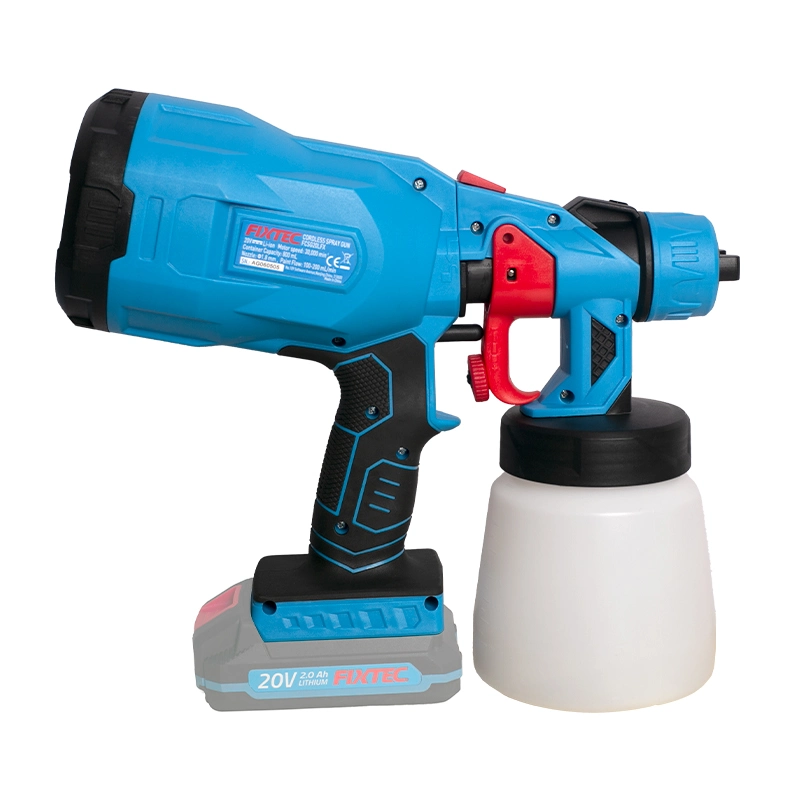 Fixtec 800ml Máquina de pulverización eléctrica Power Spray Pistola de pulverización inalámbrica de 20V