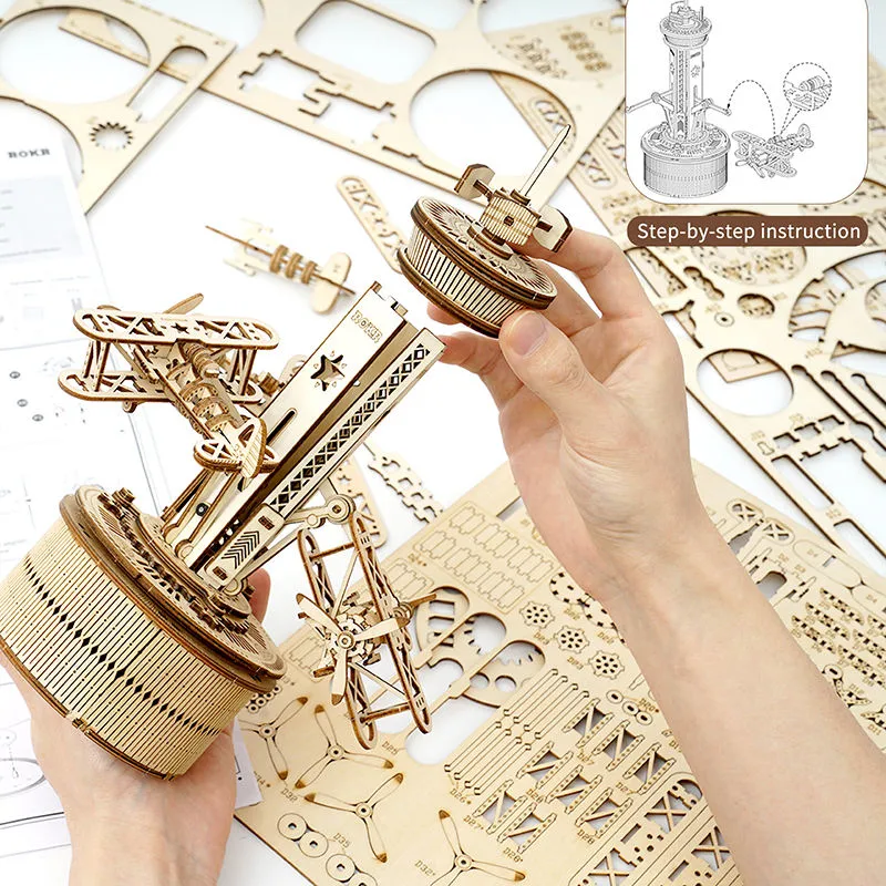 Airplane-Control Tower Assemble Wooden Puzzle Toy